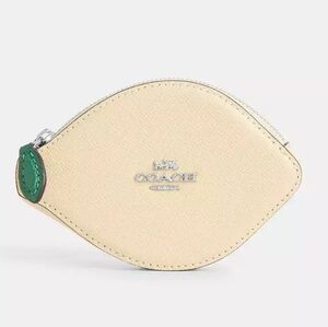 *NWT* COACH Small Lemon Coin Case (Silver/Moonlight)